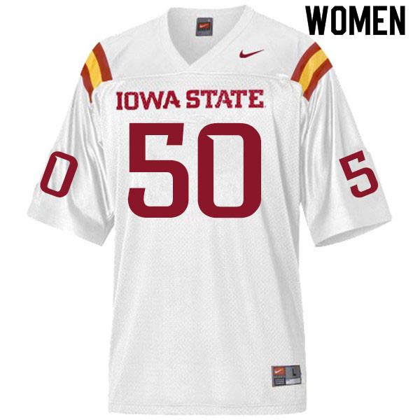 Iowa State Cyclones Women's #50 Logan Otting Nike NCAA Authentic White College Stitched Football Jersey MN42L70TC